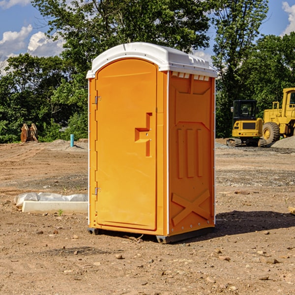 how often are the portable toilets cleaned and serviced during a rental period in Brookhaven